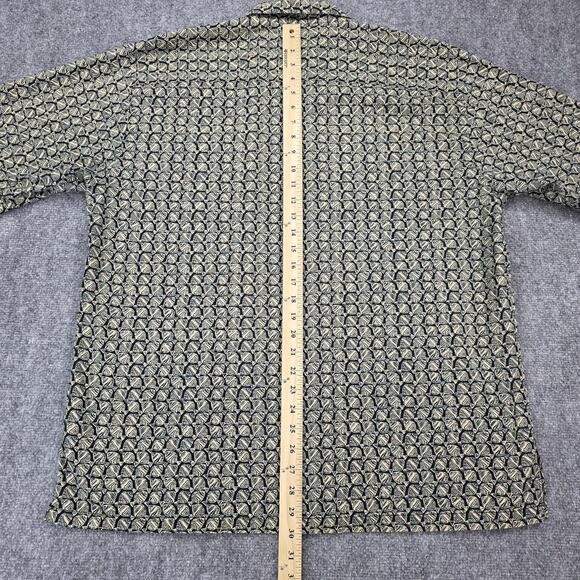 Tori Richard Shirt Mens XL Black Tan Fish Print Aloha Hawaiian Made in USA Camp - Picture 7 of 15